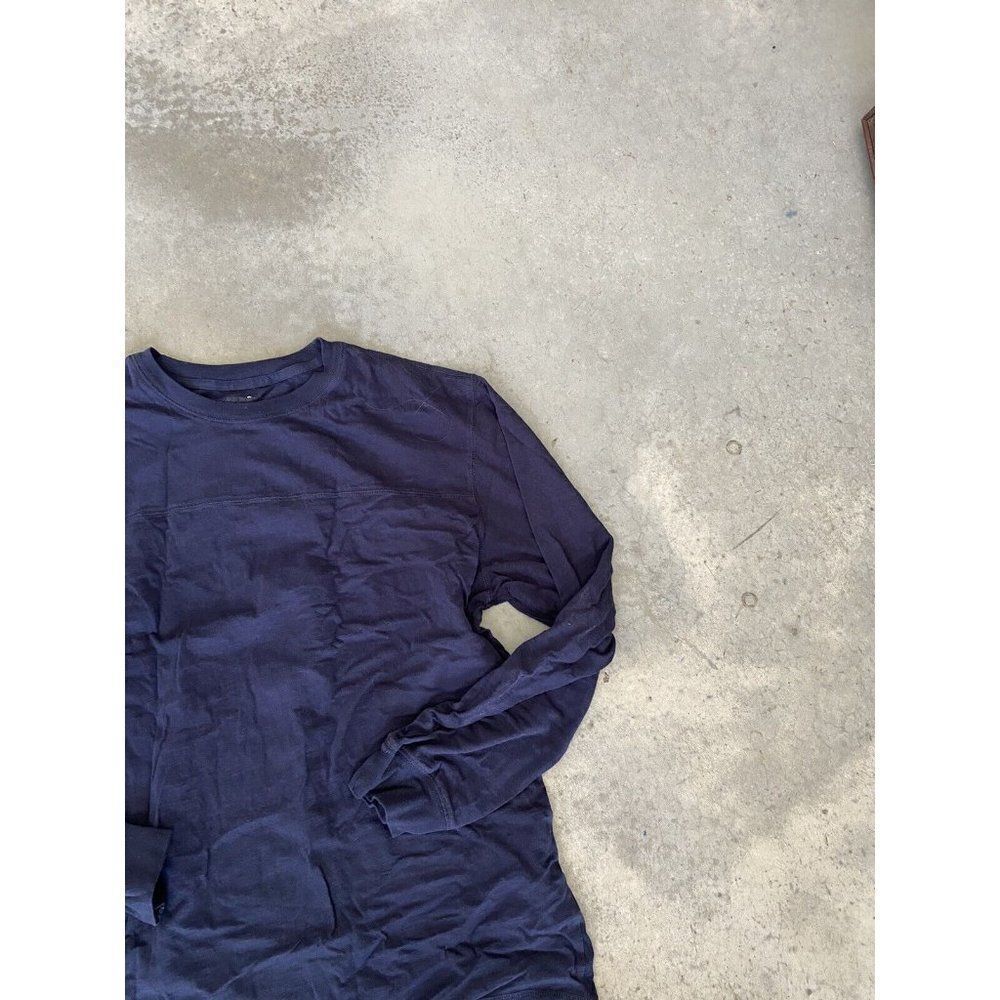 Navy Blue Mens Shirt Dark Crew Neck Medium - Picture 4 of 4